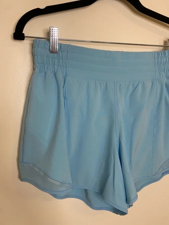 Lululemon Hotty Hot High-Rise Lined Short 4" Blue Chill Women's 8 - Picture 5 of 11